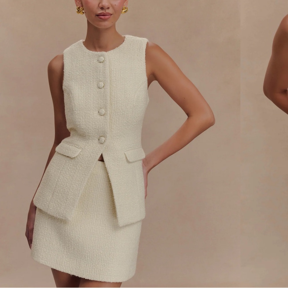 Meshki Tweed Two Piece Skirt Set